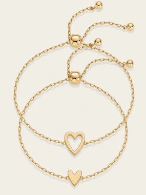 AVARIA Amoura Matching Gold Heart Bracelets New in Bag